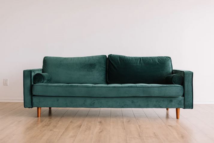 teal sofa