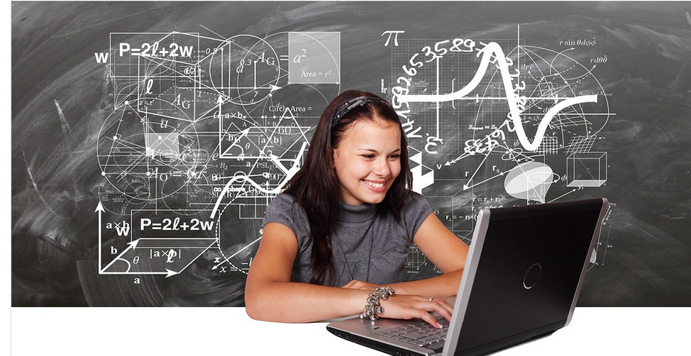 student studying with a laptop